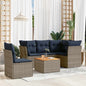 6-Delige Loungeset Met Kussens Poly Rattan