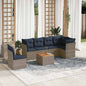 7-Delige Loungeset Met Kussens Poly Rattan
