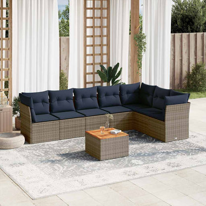 8-Delige Loungeset Met Kussens Poly Rattan