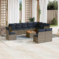 1 Loungeset Met Kussens Poly Rattan