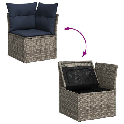 9-Delige Loungeset Met Kussens Poly Rattan