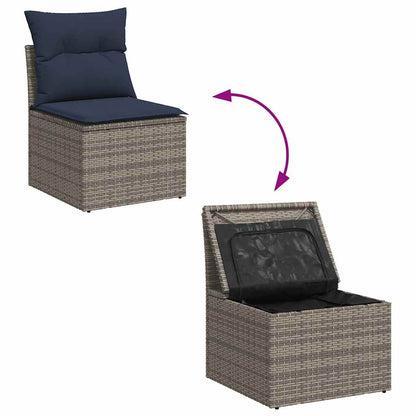 9-Delige Loungeset Met Kussens Poly Rattan