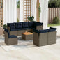 9-Delige Loungeset Met Kussens Poly Rattan