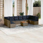 1 Loungeset Met Kussens Poly Rattan