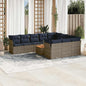1 Loungeset Met Kussens Poly Rattan