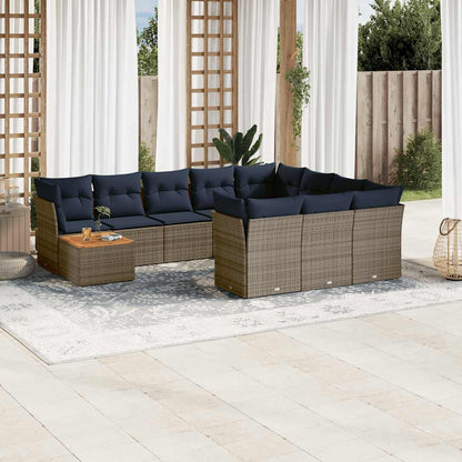 1 Loungeset Met Kussens Poly Rattan