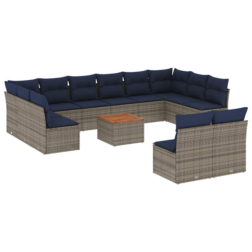 13-Delige Loungeset Met Kussens Poly Rattan
