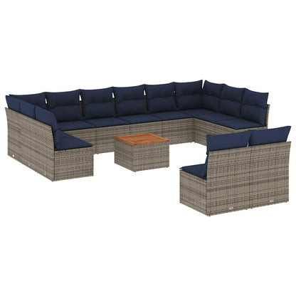 13-Delige Loungeset Met Kussens Poly Rattan