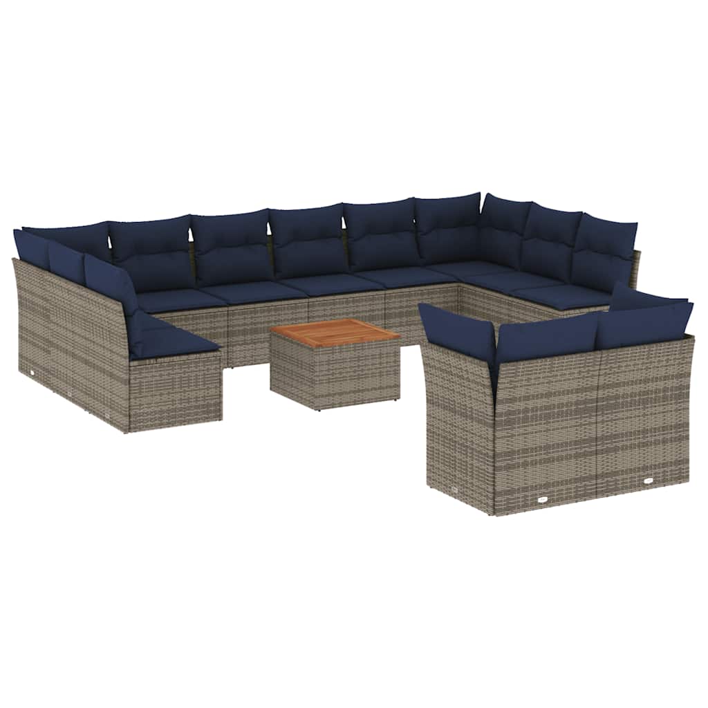 13-Delige Loungeset Met Kussens Poly Rattan