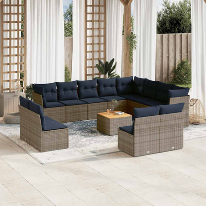 13-Delige Loungeset Met Kussens Poly Rattan