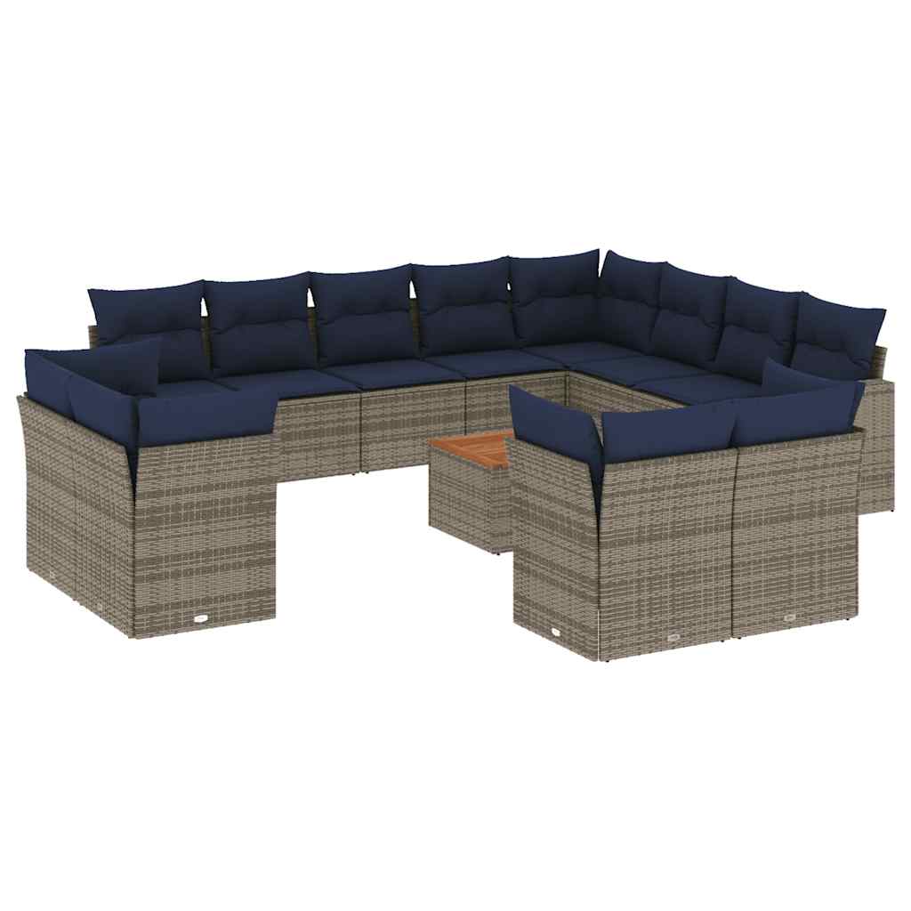 13-Delige Loungeset Met Kussens Poly Rattan