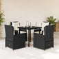 5-Delige Tuinset Met Kussens Poly Rattan