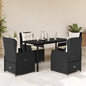 5-Delige Tuinset Met Kussens Poly Rattan