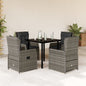 5-Delige Tuinset Met Kussens Poly Rattan