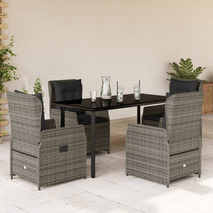 5-Delige Tuinset Met Kussens Poly Rattan