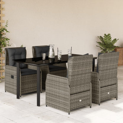 5-Delige Tuinset Met Kussens Poly Rattan