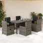 5-Delige Tuinset Met Kussens Poly Rattan