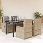 5-Delige Tuinset Met Kussens Poly Rattan