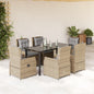 5-Delige Tuinset Met Kussens Poly Rattan