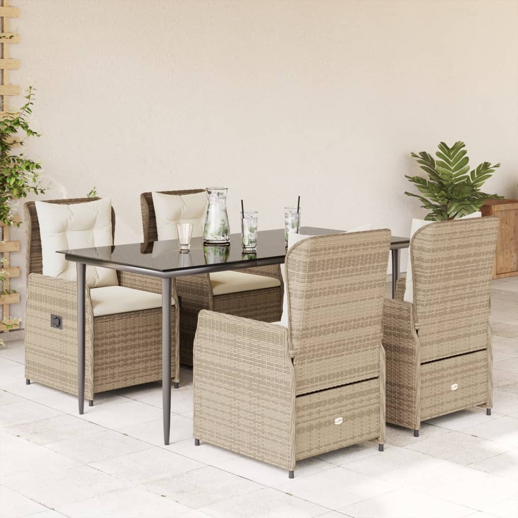 7-Delige Tuinset Met Kussens Poly Rattan