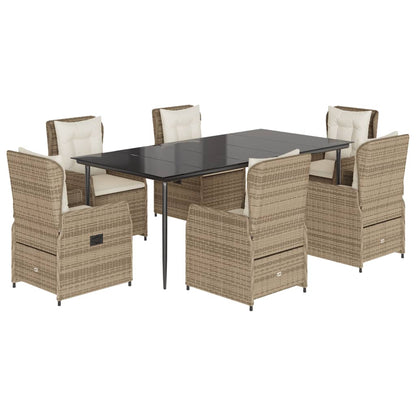 7-Delige Tuinset Met Kussens Poly Rattan