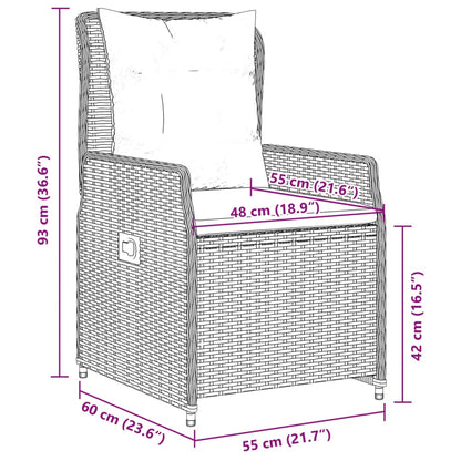 7-Delige Tuinset Met Kussens Poly Rattan