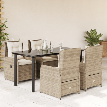 5-Delige Tuinset Met Kussens Poly Rattan