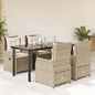 5-Delige Tuinset Met Kussens Poly Rattan