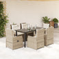 5-Delige Tuinset Met Kussens Poly Rattan