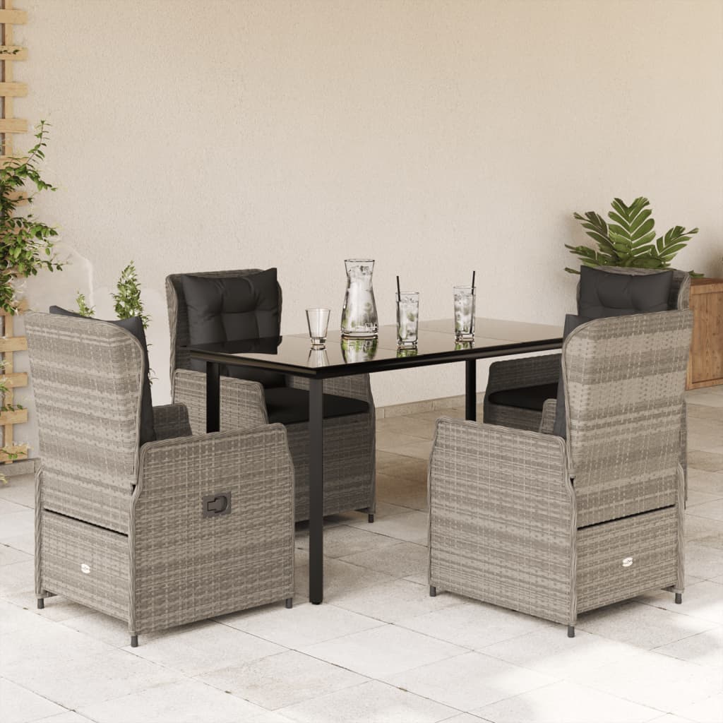 5-Delige Tuinset Met Kussens Poly Rattan