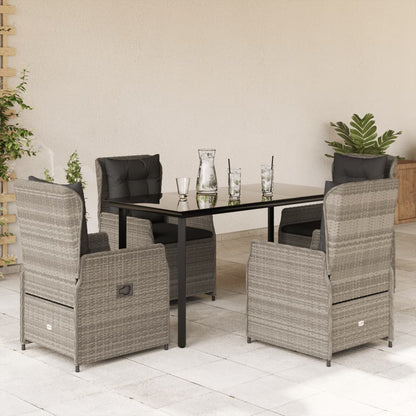 5-Delige Tuinset Met Kussens Poly Rattan