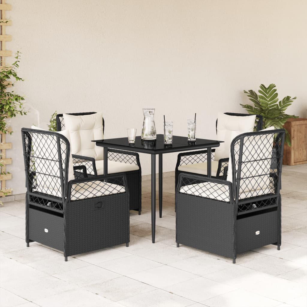 5-Delige Tuinset Met Kussens Poly Rattan