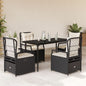 5-Delige Tuinset Met Kussens Poly Rattan