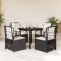 5-Delige Tuinset Met Kussens Poly Rattan