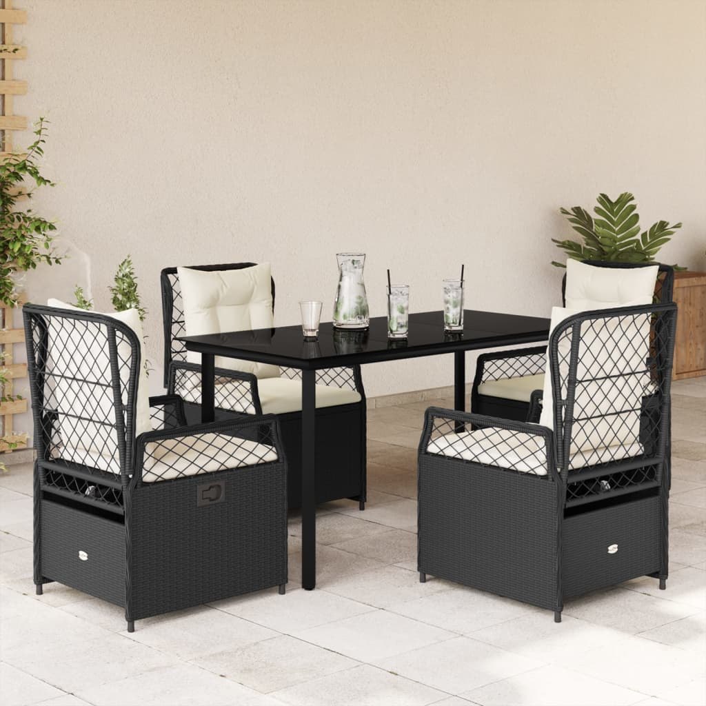 5-Delige Tuinset Met Kussens Poly Rattan