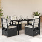 5-Delige Tuinset Met Kussens Poly Rattan