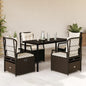 5-Delige Tuinset Met Kussens Poly Rattan