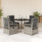 5-Delige Tuinset Met Kussens Poly Rattan