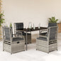 5-Delige Tuinset Met Kussens Poly Rattan