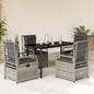 5-Delige Tuinset Met Kussens Poly Rattan