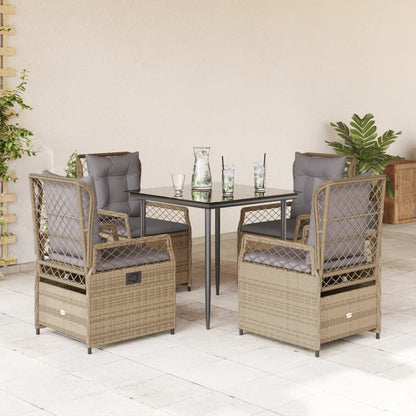 5-Delige Tuinset Met Kussens Poly Rattan