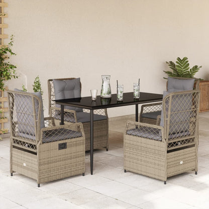 5-Delige Tuinset Met Kussens Poly Rattan