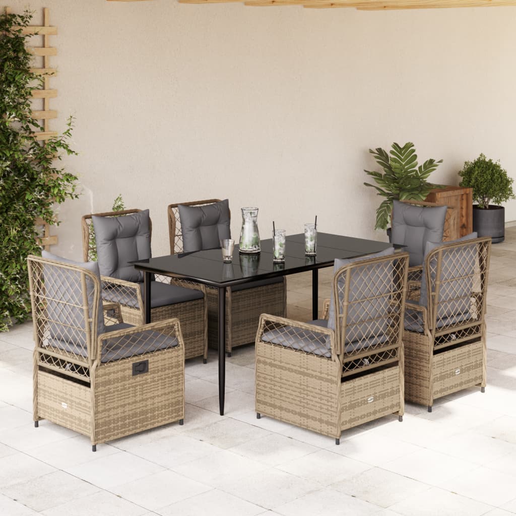 5-Delige Tuinset Met Kussens Poly Rattan