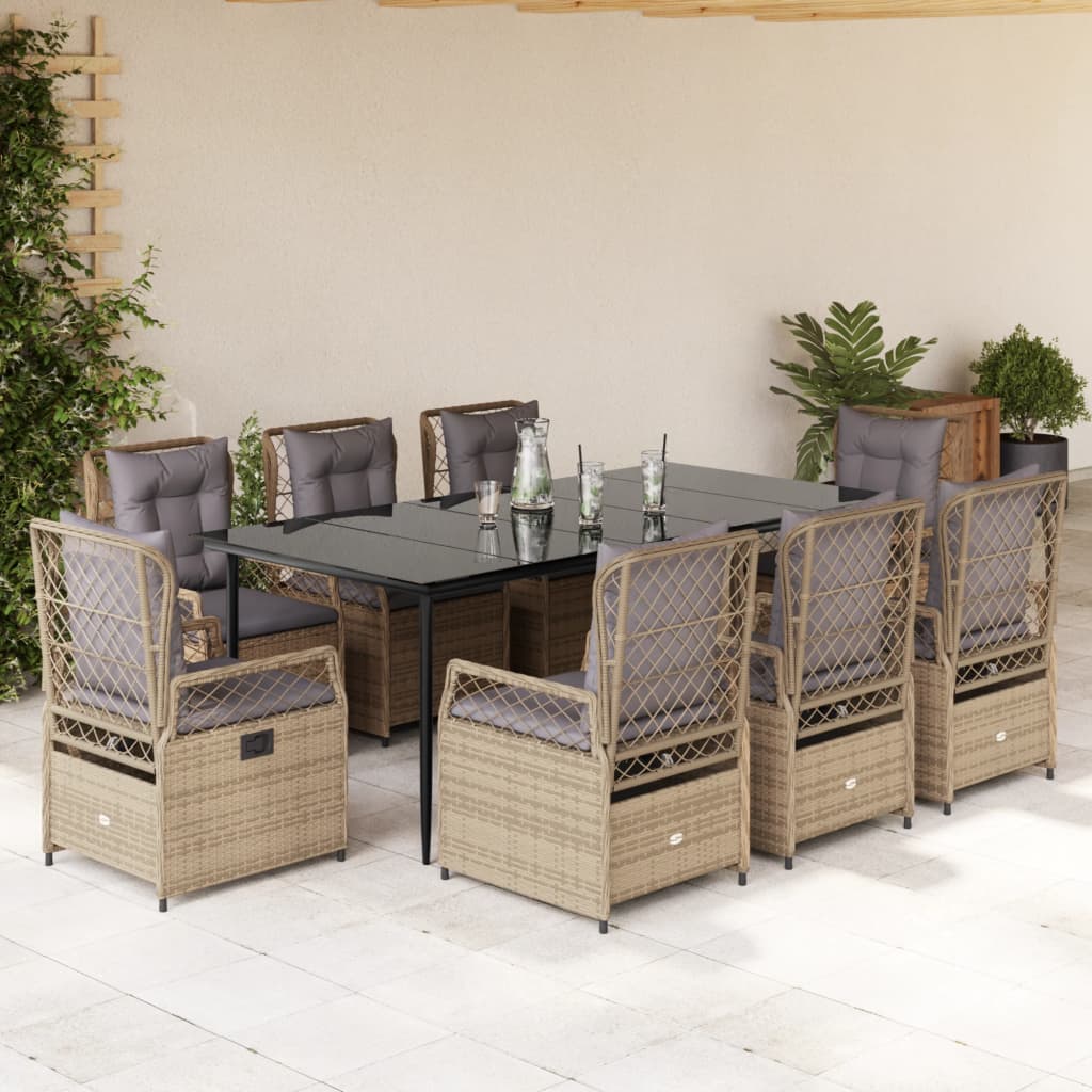 5-Delige Tuinset Met Kussens Poly Rattan