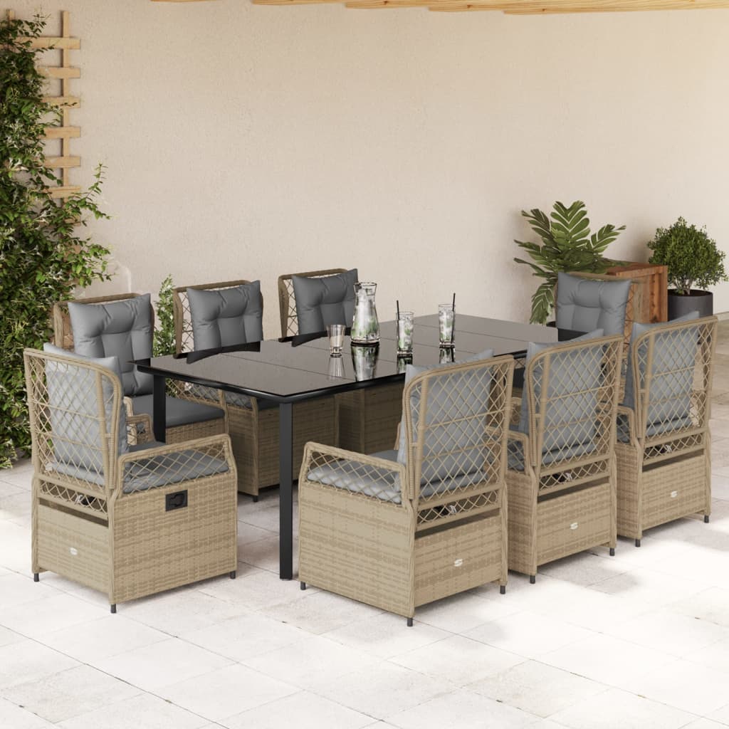 5-Delige Tuinset Met Kussens Poly Rattan