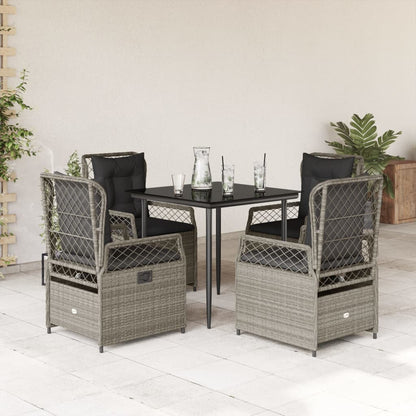 5-Delige Tuinset Met Kussens Poly Rattan
