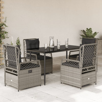 5-Delige Tuinset Met Kussens Poly Rattan