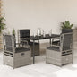 5-Delige Tuinset Met Kussens Poly Rattan