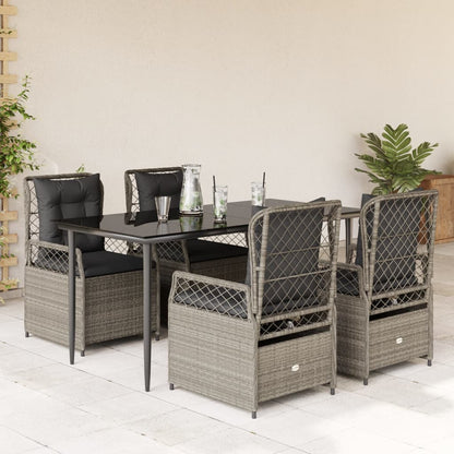 5-Delige Tuinset Met Kussens Poly Rattan