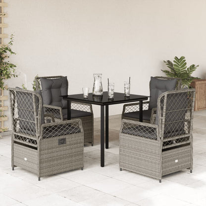 5-Delige Tuinset Met Kussens Poly Rattan